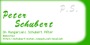 peter schubert business card